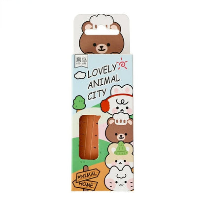 Mr. Paper 30Pcs/Box Cartoon Animal Bookmark Cute Bear Kitten Student Ruler Bookmark  Students Supplies