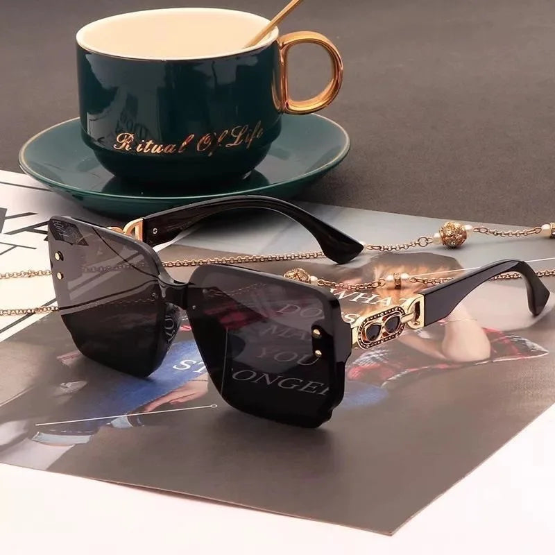 QVQV Luxury Elegant Women's Sungalsses Fashion New Oversized Square Sun Glasses Ladies Outdoor Drivin Shades Gafas De Sol UV400