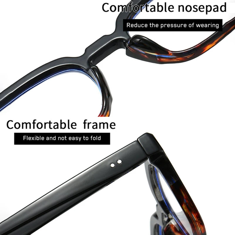 Stylish Square Frame Hyperopia Eyewear Men Anti Blue Light Reading Glasses Color Blocked Presbyopia Eyeglasses for Women