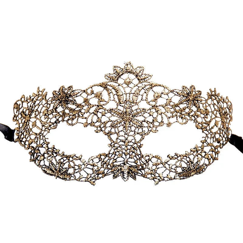 Gold Lace Venetian Cutout Eye Mask Ladies Lace Masquerade Party Masques for Carnival Gras Masque Halloween Masks Prom Supplies