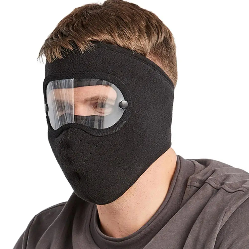 Winter Warm Face Mask With Detachable Anti Fog Goggle Anti Dust Cycling Mask Balaclava Warm Helmet For Skiing Face Cover