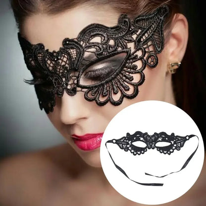 1Pc Halloween Makeup Ball Costume Party Ladies Lace Mask Half Face Cloak Mask