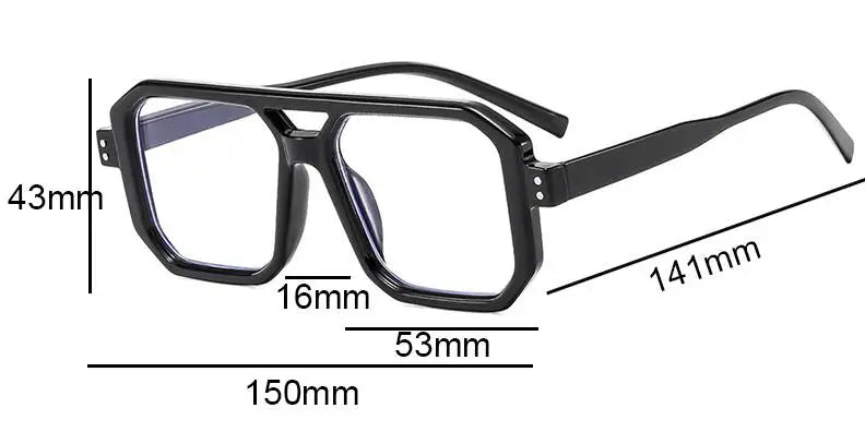 Brand Men Square Black grey Frame Reading Glasses Fashion Women Double Bridge Rice Nail Anti Blue Light Presbyopia Glasses +2 +5