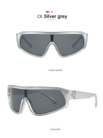 Cycling 2pcs Fashion New Sports Sunglasses Women Punk Style Outdoor Eyeglasses One Piece Personalized Square Glasses Unisex