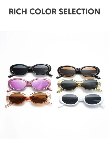 Y2K Style Oval Sunglasses Women Men Steampunk Sports Rice Nail Design Sun Glasses Fashion Eyewear Vintage Shades Eyeglasses