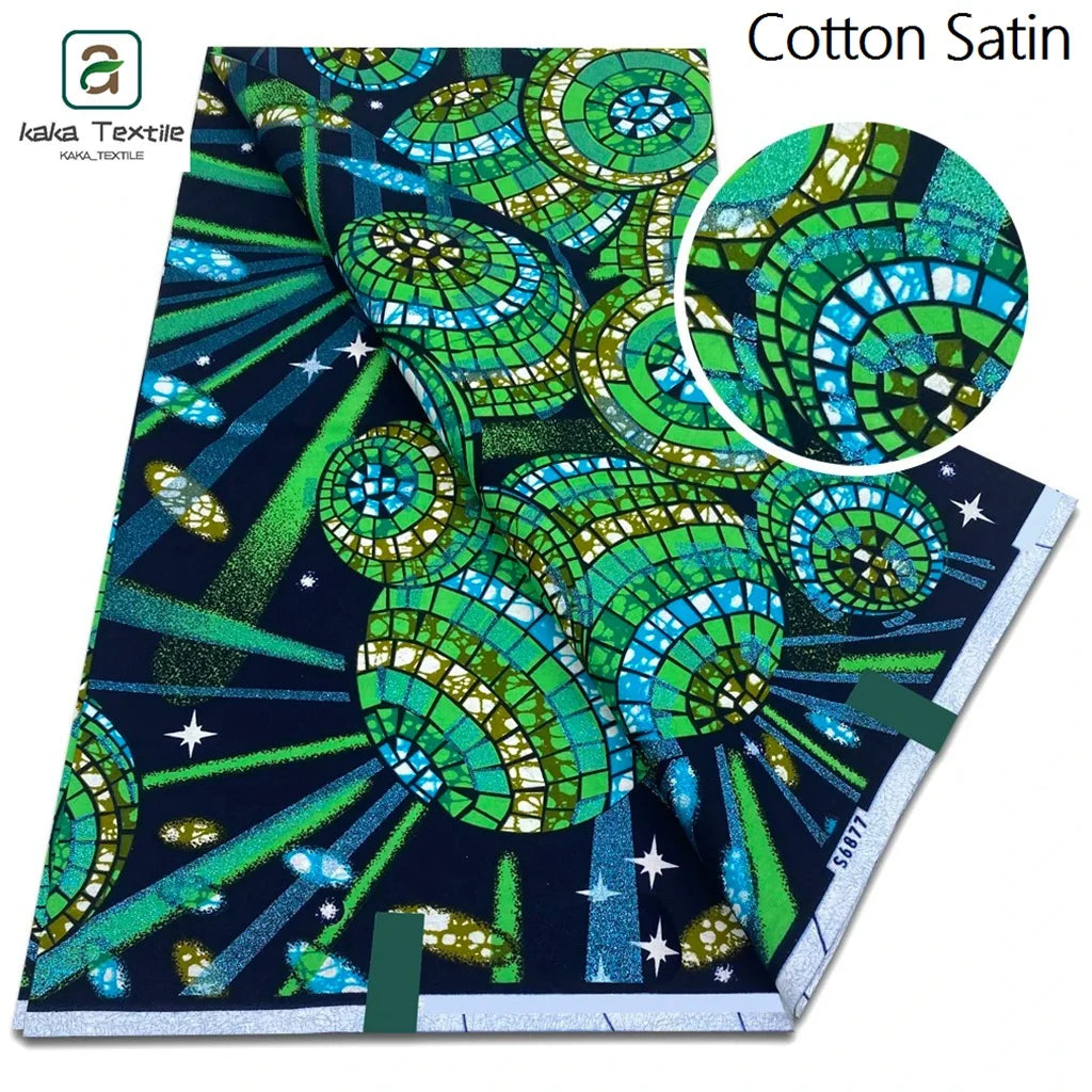 Newest Super Grand African Wax Glitter Glam Fabric Sprinkle Cotton Ankara Batik Material Pagne Wax Gold Print For Sew Uniform