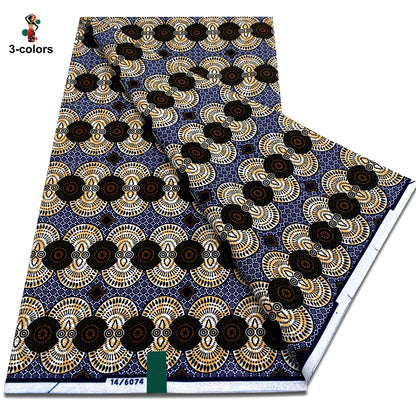 New Arrival High Quality Original 100% Cotton Wax Print Guaranteed Veritable Ankara African Real Wax Fabric Soft Pagne for Dress
