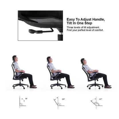 Ergo Plus Ergonomic Office Chair - Desk Chair, Mesh Computer Leatherette Headrest, Memory Foam Seat, and Smooth, Customized