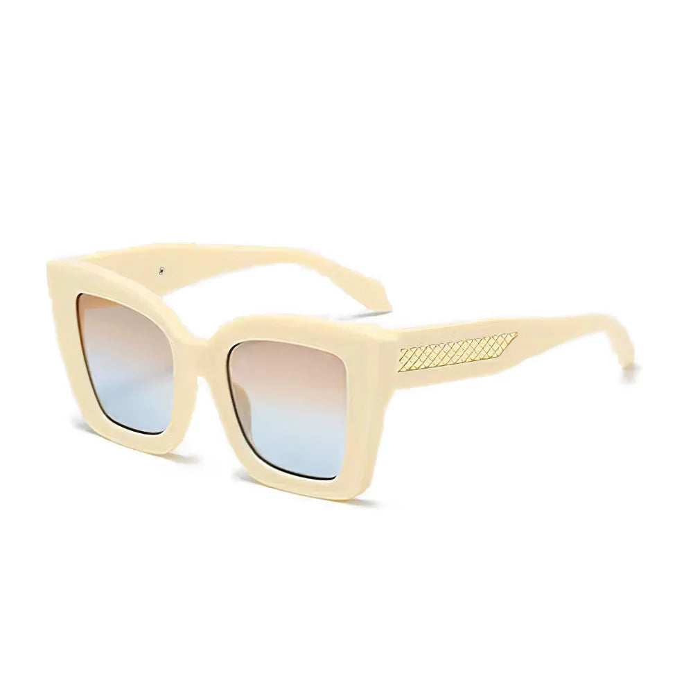 2025 New in Vintage Sunglasses for Women Fashion Square Frame Gradient Sunglasses with Golden Arrows for Women