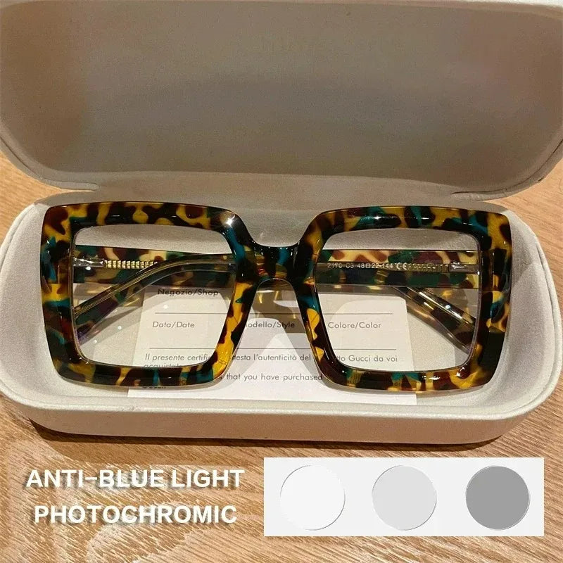 EYORA Oversize Fashionable Reading Glasses Anti Blue Ray Myopia Eyewear Progressive Photochromic Prescription Optical Glasses
