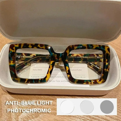 EYORA Oversize Fashionable Reading Glasses Anti Blue Ray Myopia Eyewear Progressive Photochromic Prescription Optical Glasses