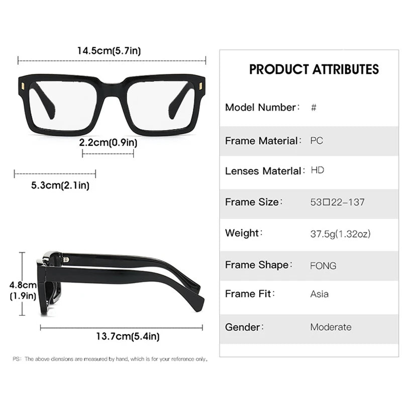 KOCOLIOR New Brand Design Square Board Anti Blue Light Reading Glasses for Men and Women Retro Glasses with Diopter 0 to+6.0