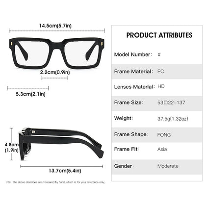 KOCOLIOR New Brand Design Square Board Anti Blue Light Reading Glasses for Men and Women Retro Glasses with Diopter 0 to+6.0