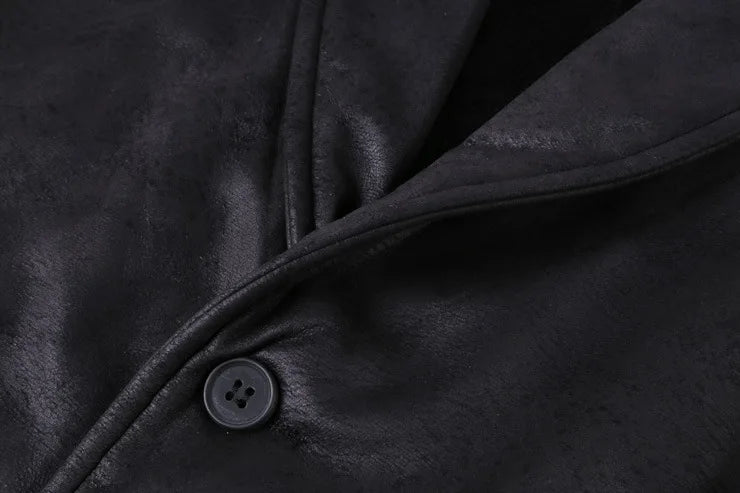 Retro Suede Vest Men Vintage Style Slim Fit Autumn Winter Mens Sleeveless Jacket V Neck Warm Waistcoat