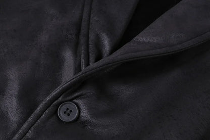 Retro Suede Vest Men Vintage Style Slim Fit Autumn Winter Mens Sleeveless Jacket V Neck Warm Waistcoat