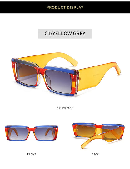 New Square Sunglasses Women Wide Glasses Legs Men Travel Shades Male Female UV400 Gafas Oculos Retro Brand Designer Luxury