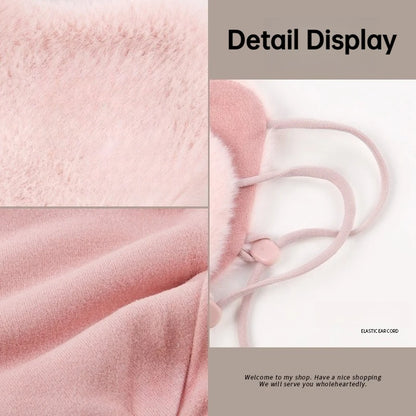 Cycling warm mask for women, winter with thick fleece and high beauty breathable and eye corner protection windproof mask