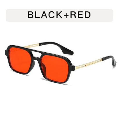 Small Square Frame Double Beam Sunglasses Men And Women Pilot Retro Sunglasses Classic Sunglasses