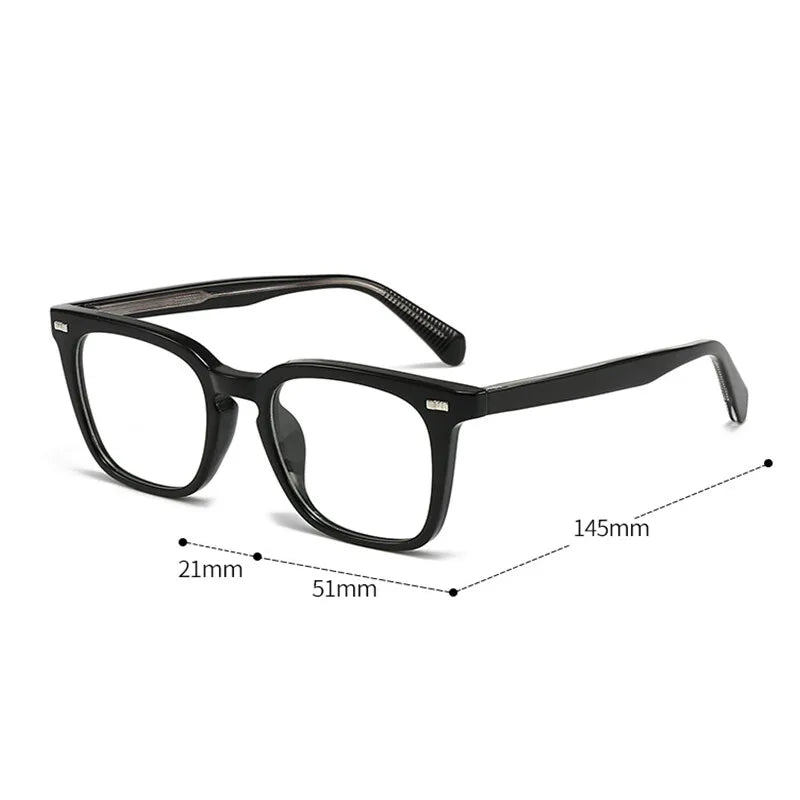 Transparent Square Men's Reading Glasses TR90 Large Frame Block Harmful Blue Light Myopia Prescription Glasses For Women
