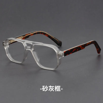 Double Bridges Anti Blue Light Reading Glasses Men Retro Women Square Glasses Frame Fashion Men Myopia Eyewear Fake Eyelasses -2