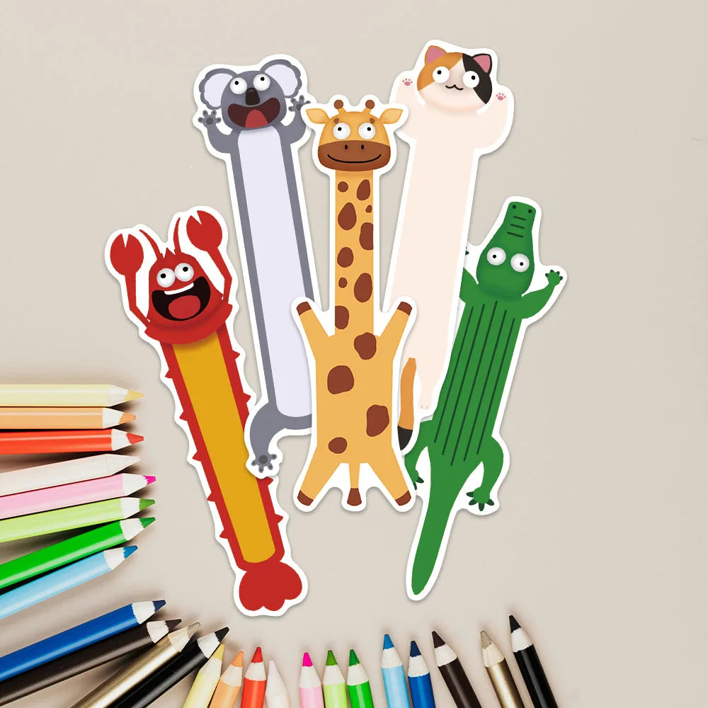 30pcs Funny Cute Cartoon Animals Paper Bookmarks For Library Office Students Readers Book Journal Page Marker