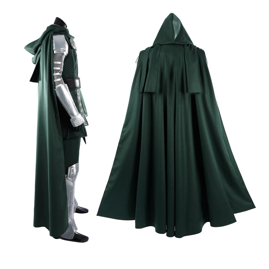 New Doom Cosplay Costume High Quality Green Cloak Mask Shoes Armor Set Men's Superhero Role Play Uniform Halloween Outfit Custom