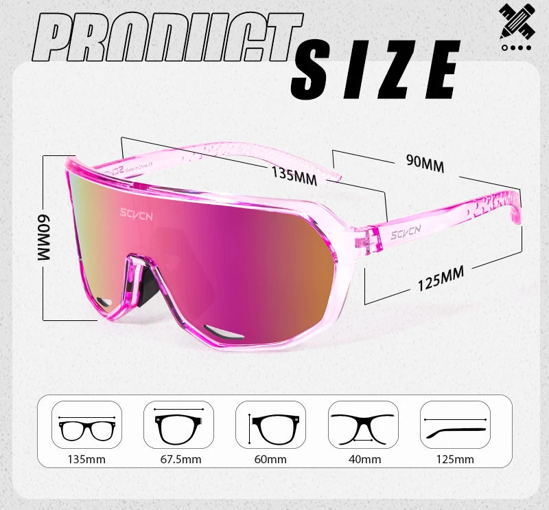 SCVCN Fashion Sports Running Glasses Outdoor Bicycle Drive Hiking Sunglasses Men MTB Cycling Sunglasses Women Road Bike Glasses