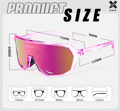 SCVCN Fashion Sports Running Glasses Outdoor Bicycle Drive Hiking Sunglasses Men MTB Cycling Sunglasses Women Road Bike Glasses