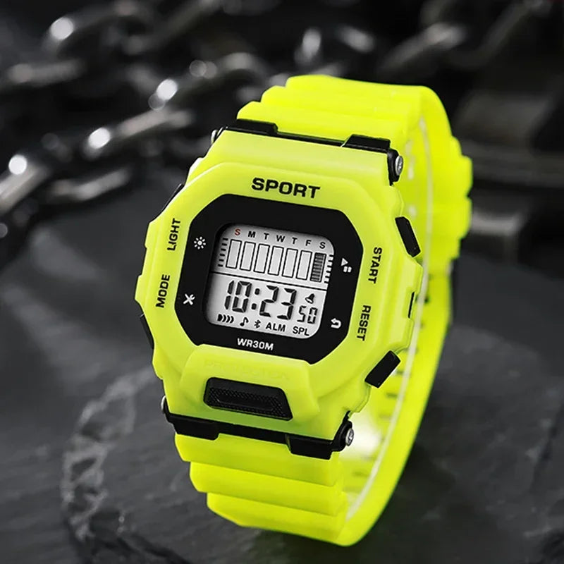 Male Digital Watches Waterproof Hombre Mens Sports Green Wristwatches Hand Clocks Women Watch Reloj Masculino