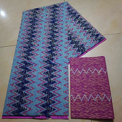 KENTE 4+2YARD 2024 Latest Design 6 Yards/lot African Fabric Gold Powder Ankara 100% Cotton Farbic For Sewing Wax Print Fabric