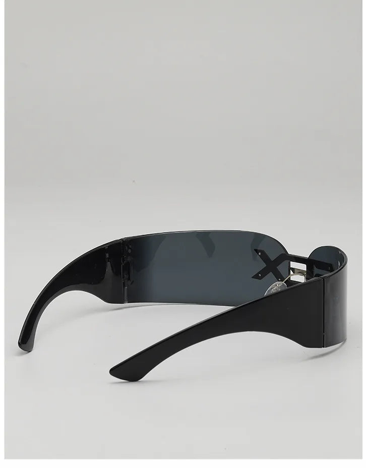 Cyberpunk Futuristic Rectangular Sunglasses Fashion Frameless Rimless Sun Glasses Letter Decoration Gafas De Sol Para Hombre