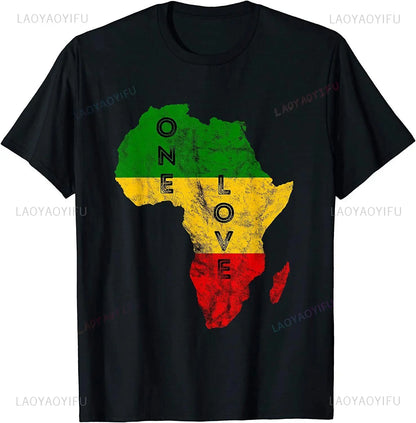 Hipster Reggae Africa Map Rasta Regae Music Vintage T Shirt Clothes 90s Hipster Short Sleeve T-shirts for Men Cotton Cool Tshirt