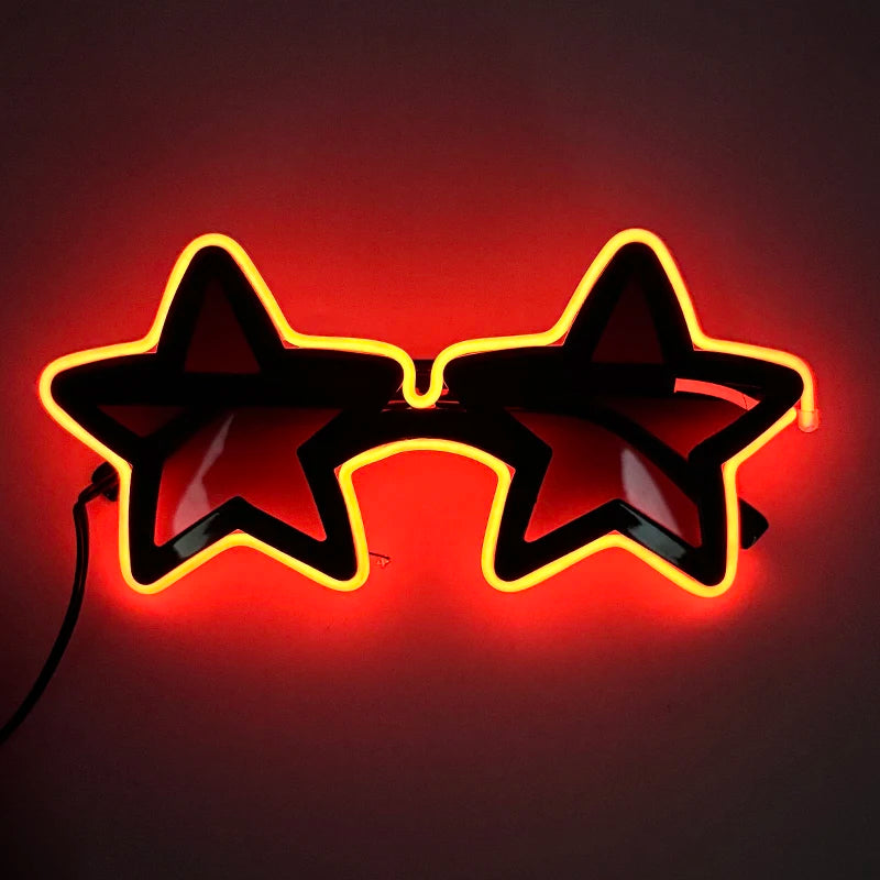 Cool glowing star shape glasses Led Light Up Star Glasses Glow In The Dark glasses for nightclub Birthday wedding party supplies