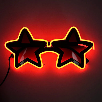 Cool glowing star shape glasses Led Light Up Star Glasses Glow In The Dark glasses for nightclub Birthday wedding party supplies