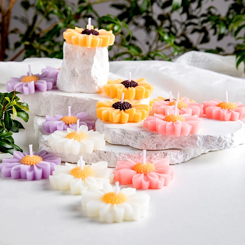 3D Daisy Candles Flower Scented Cup Candle Handmade Aromatherapy Floating Candle Birthday Party Festival Gift Wedding Home Decor