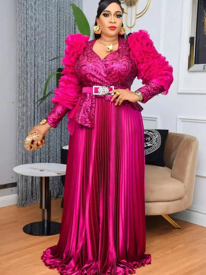 Plus Size African Party Long Dresses for Women 2026 New Dashiki Ankara Sequin Evening Gowns Turkey Outfits Robe Africa Clothing