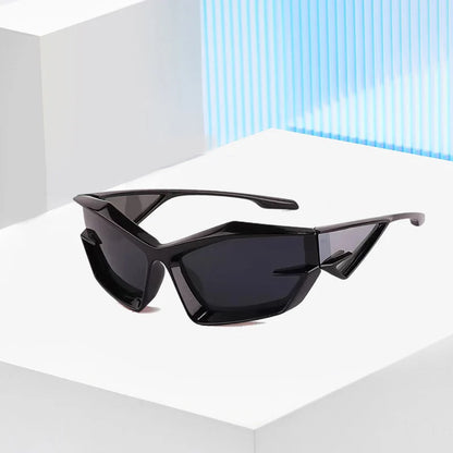 2026 New Y2K Sunglasses Women Men Green Frame Smoke Lens Geometric Cat Eye Sun Glasses UV400 Fashion Streetwear Party Festival
