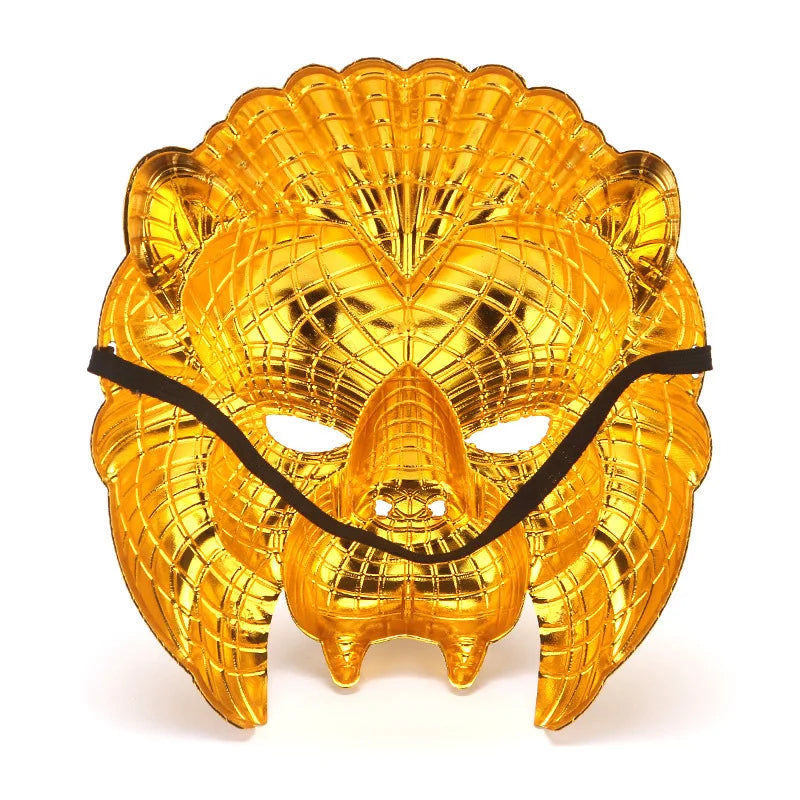 Halloween Lion Mask Leopard Electroplated Gold Waiter Mask Popular Korean Movie Theme Dress Up Game Helmet Surface