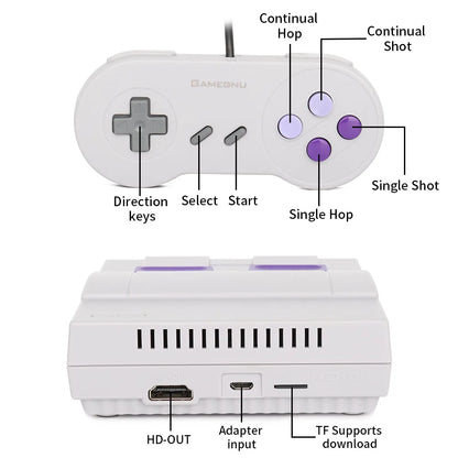 2026 Super HD Output For SNES Retro Classic Handheld Video Game Player TV Mini Game Console Built-in 821 Games with Dual Gamepad