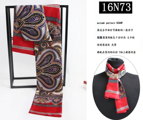 Business Scarf Hangzhou Silk Men's Scarf Long Scarf Double-Sided Trendy British European American Style Autumn Winter