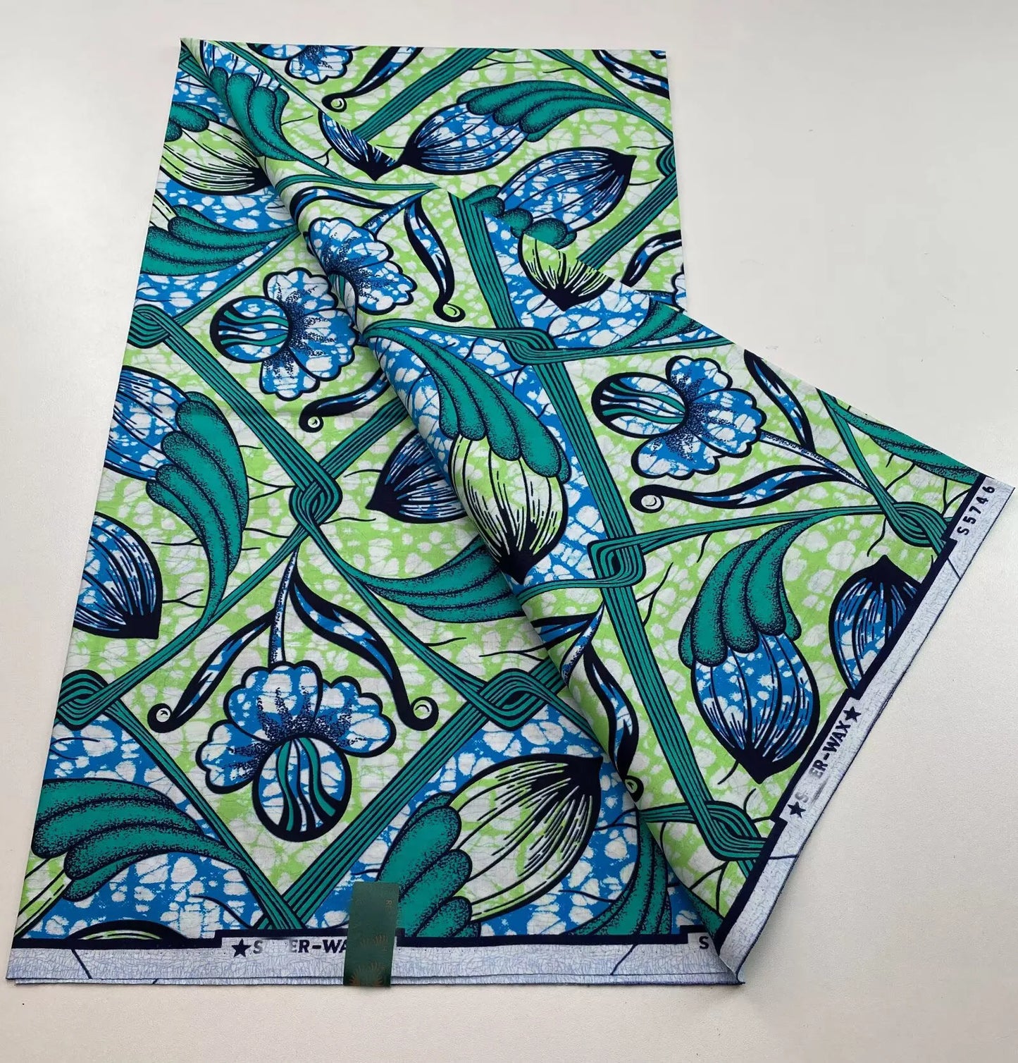 New Super Tissu Ankara Good Real Prints African Wax Fabric Soft Pagne Cotton Material Kente 6YARDS Stuff Blue Batik For Sew