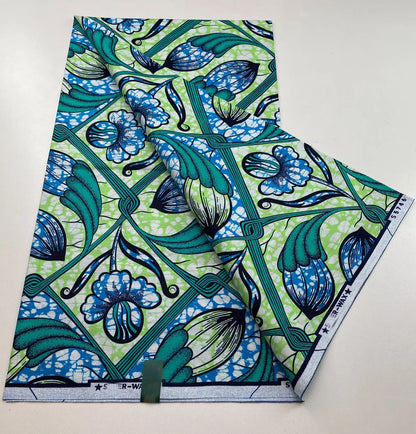 New Super Tissu Ankara Good Real Prints African Wax Fabric Soft Pagne Cotton Material Kente 6YARDS Stuff Blue Batik For Sew