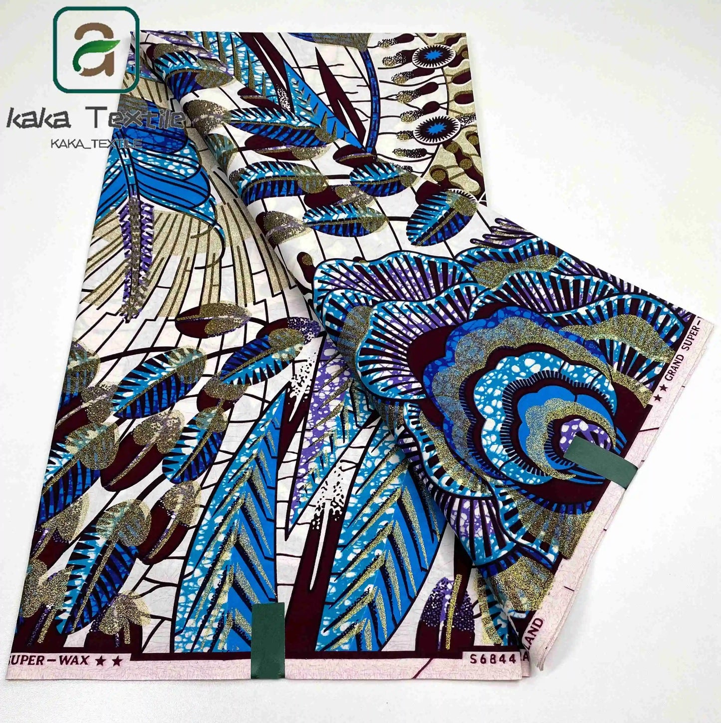 Latest African Grand Golden Wax Fabric Super Good Quality Women Pagne Flash Cotton Prints Batik Ankara Glitter Tissus 6yards