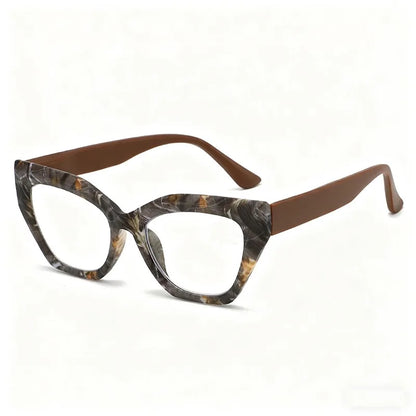 Oversized Flora Printed Reading Glasses Women Men Fashion Trendy Large Frame Hyperopia Unisex Stylish Luxry Cat Eye Eyeglasses