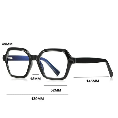 EYORA Fashion Polygon Prescription Reading Glasses Women Myopia Eyewear Hyperopia Anti Blue Light Progressive Optical Eyeglasses