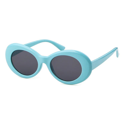 WHO CUTIE 2024 Goggles Oval Sunglasses Men Women Brand Designer 90S Colorful Retro Round Frame Kurt Cobain Shades Sun Glasses UV