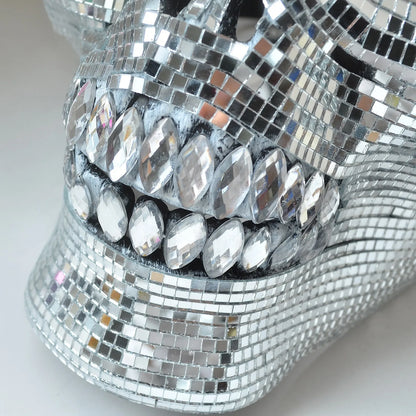 Halloween Scary Fangs Mask, Half-face Mirror Mask, Disco Ball Glitter Mask, Suitable For Use On DJ Stage, Bar Party Costume