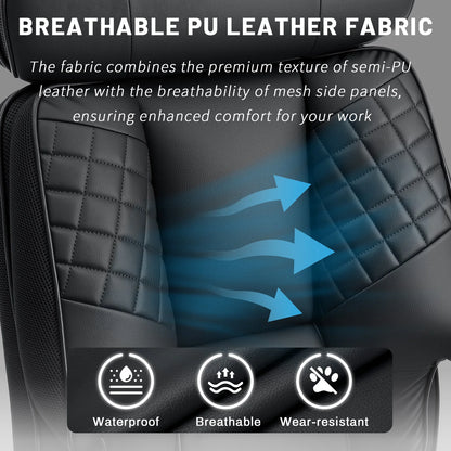Executive Office Chair with Foot Rest and Waist Lumber Support, Ergonomic Gaming Chair with Adjustable Height Headrest for Home
