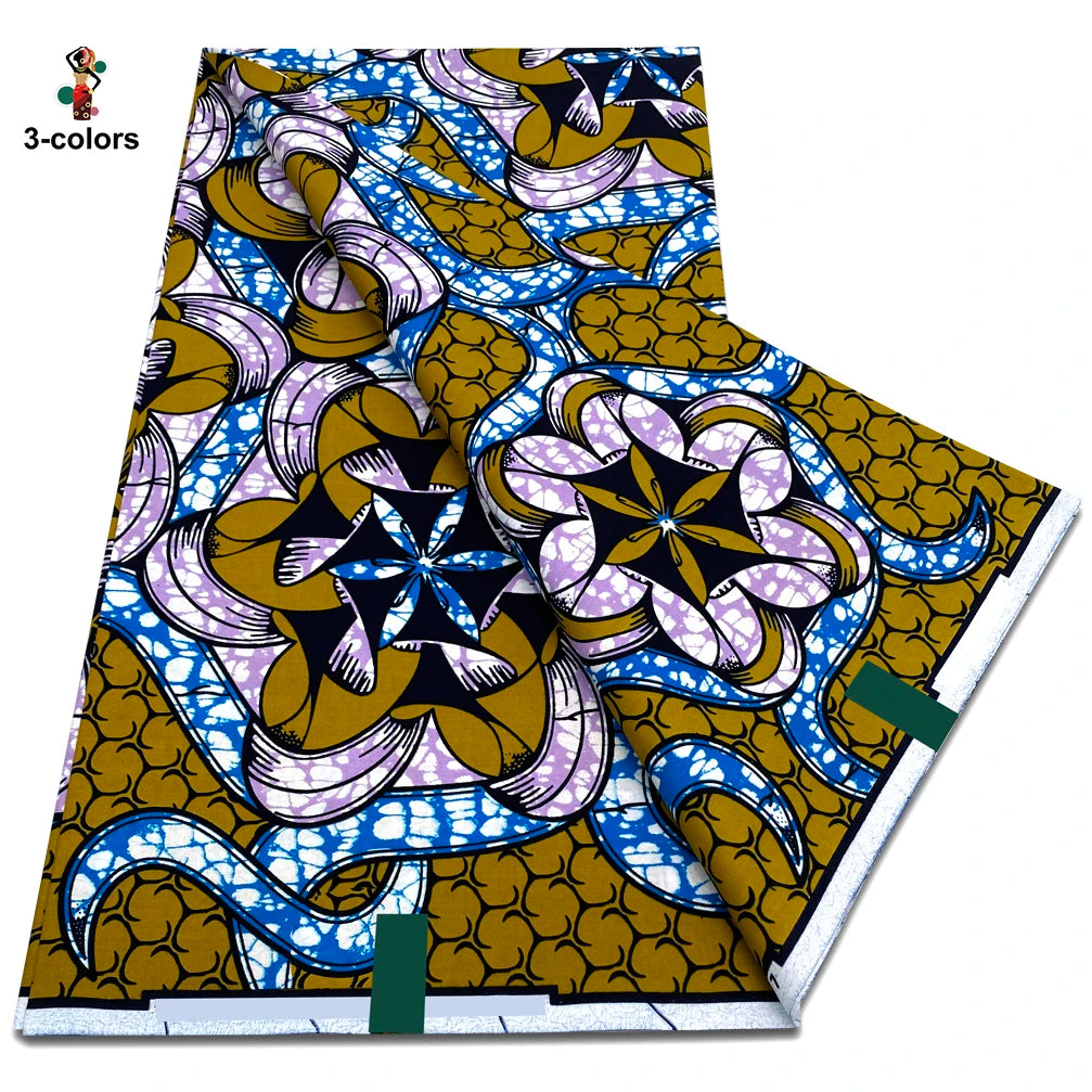 2025 Guaranteed Veritable Original African Wax Print Fabric Real Nigerian 100% Cotton Ankara Wax Fabric Soft Pagne Spuer Batik