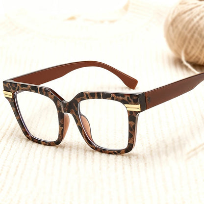 Oversized Square Reading Glasses Women Men Blue Light Protection Prescription Eyeglass Thick Frame Transparent Computer Eyewear